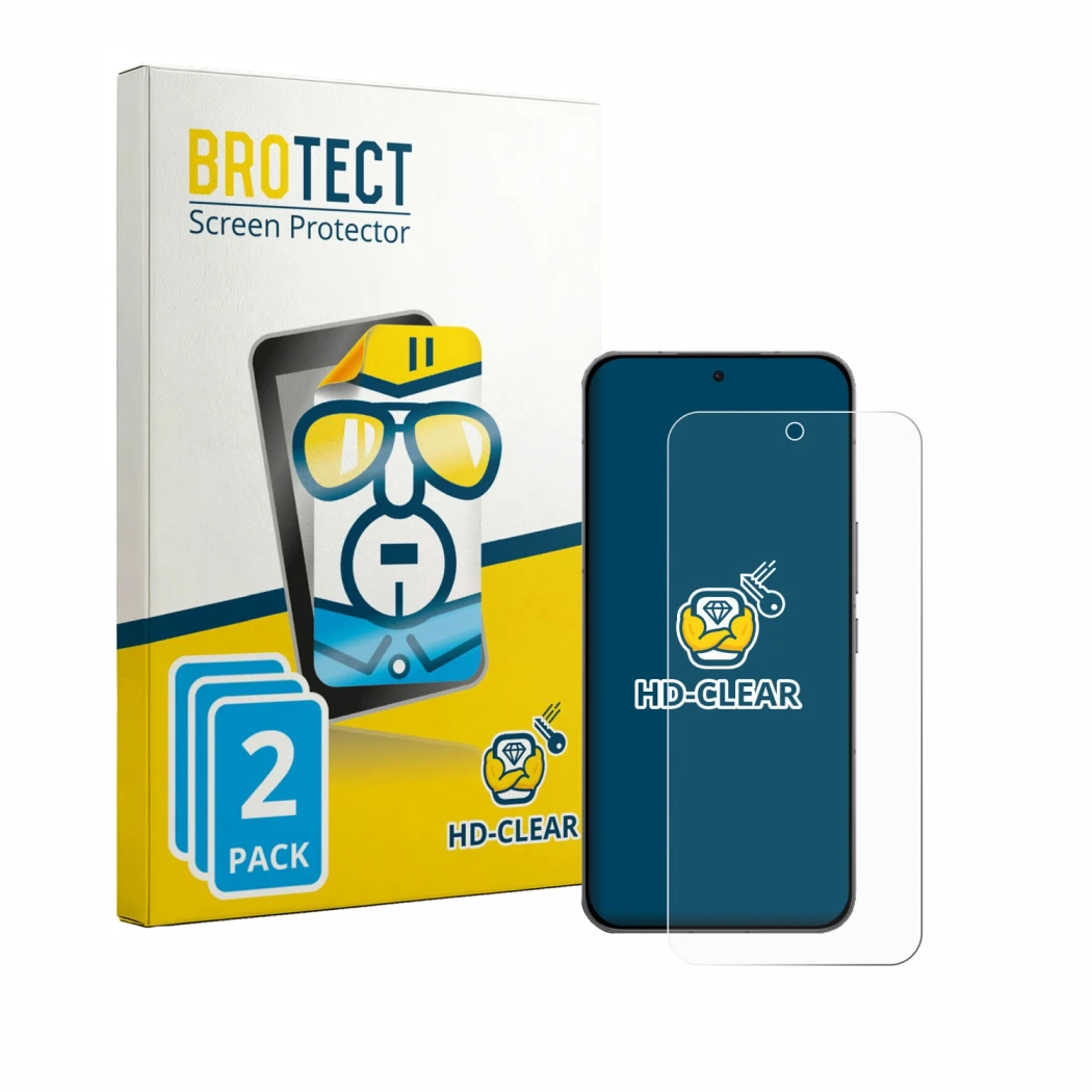 Front side of a product packaging with the brand logo BROTECT. Next to it is the device Oppo K15 Pro shown with the correspond