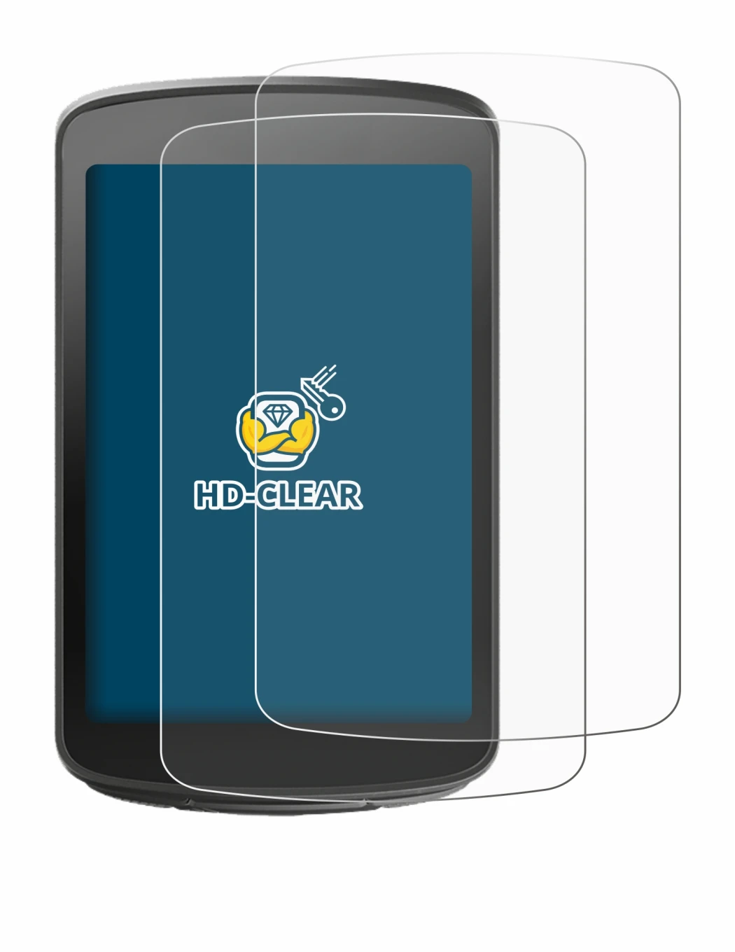 Image of the device Magene C706 with a wide variety of screen protectors.