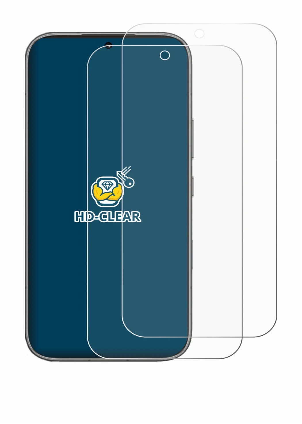 Image of the device Honor 600 with a wide variety of screen protectors.