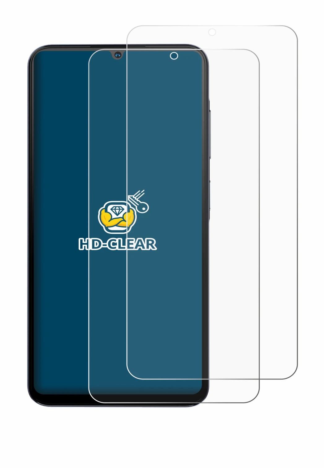 Image of the device Hotwav A56 with a wide variety of screen protectors.