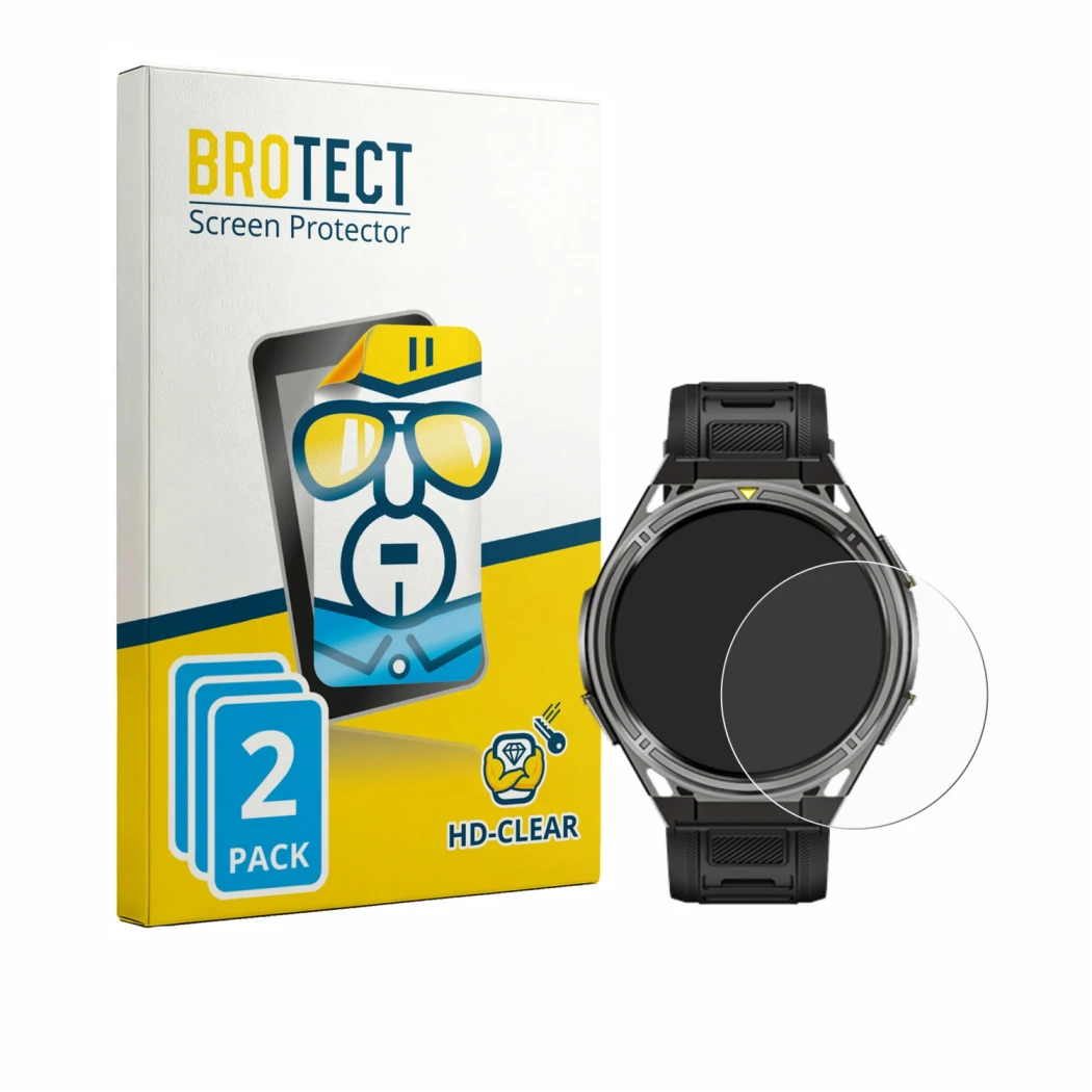 Front side of a product packaging with the brand logo BROTECT. Next to it is the device Cubot GT5 shown with the corresponding