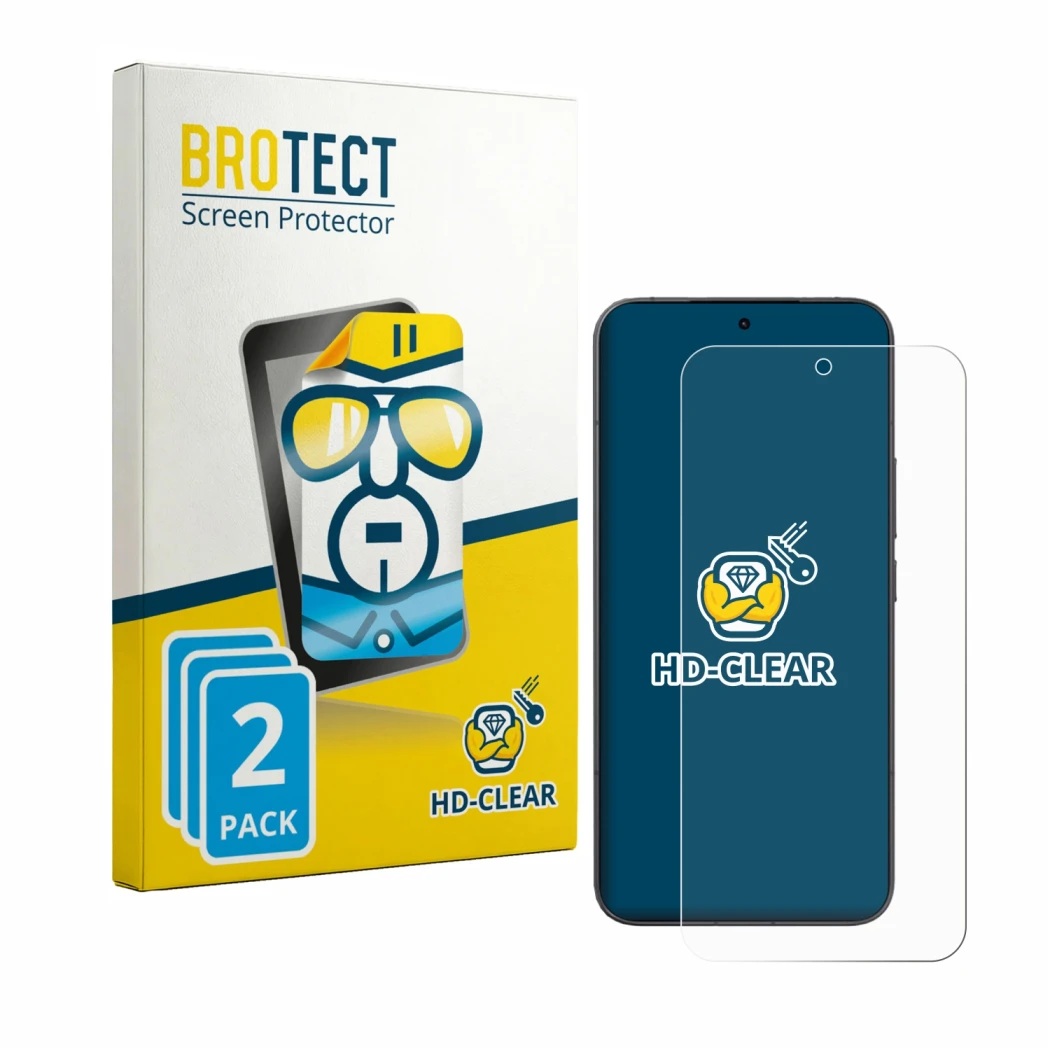 Front side of a product packaging with the brand logo BROTECT. Next to it is the device Xiaomi 17T Pro shown with the correspo
