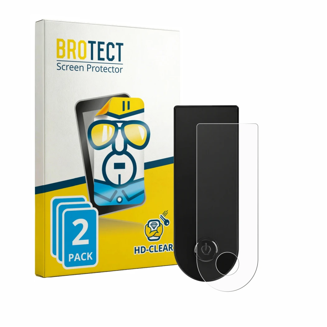 Front side of a product packaging with the brand logo BROTECT. Next to it is the device Xiaomi Electric Scooter 6 Lite shown w
