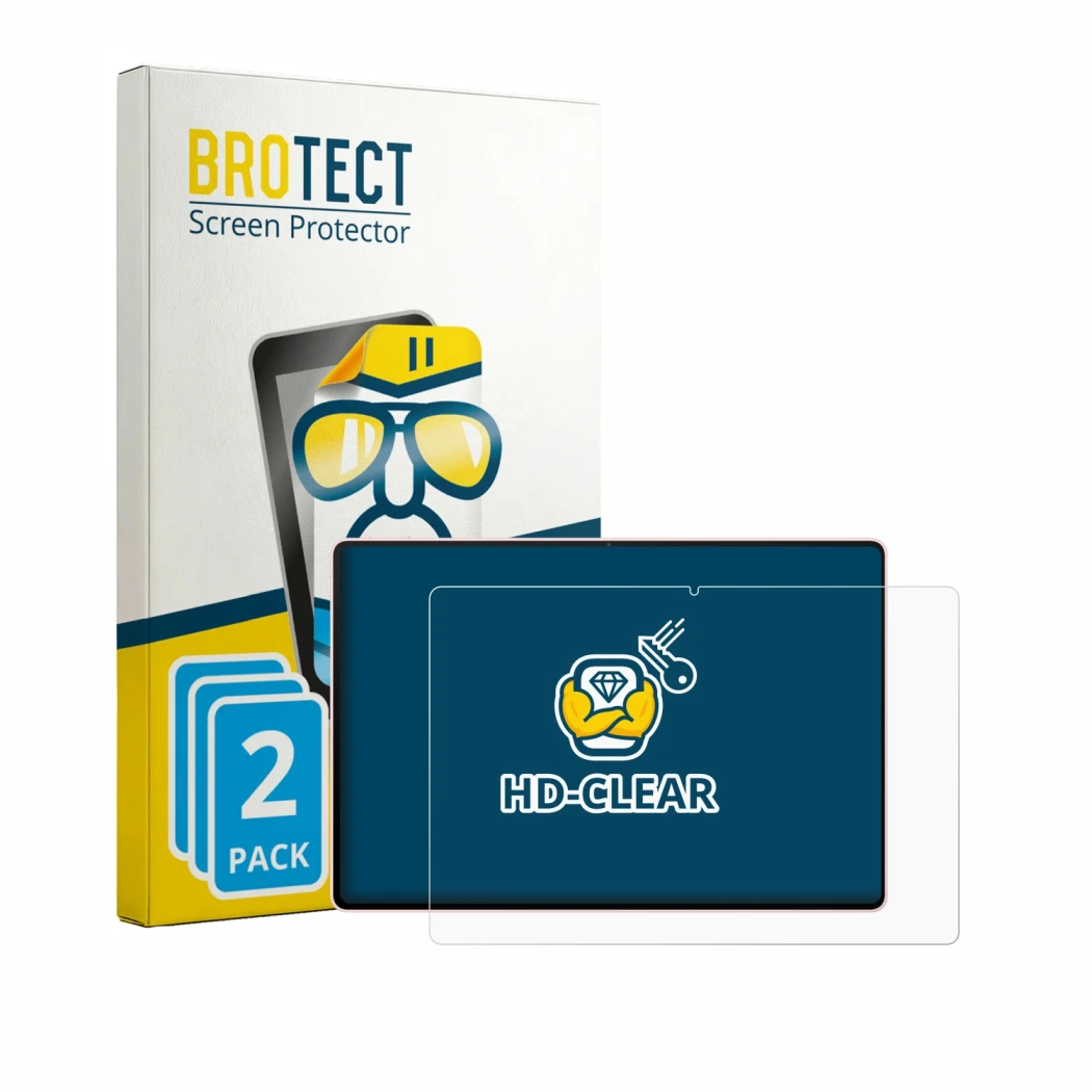 Front side of a product packaging with the brand logo BROTECT. Next to it is the device Huawei MatePad Air 2026 shown with the