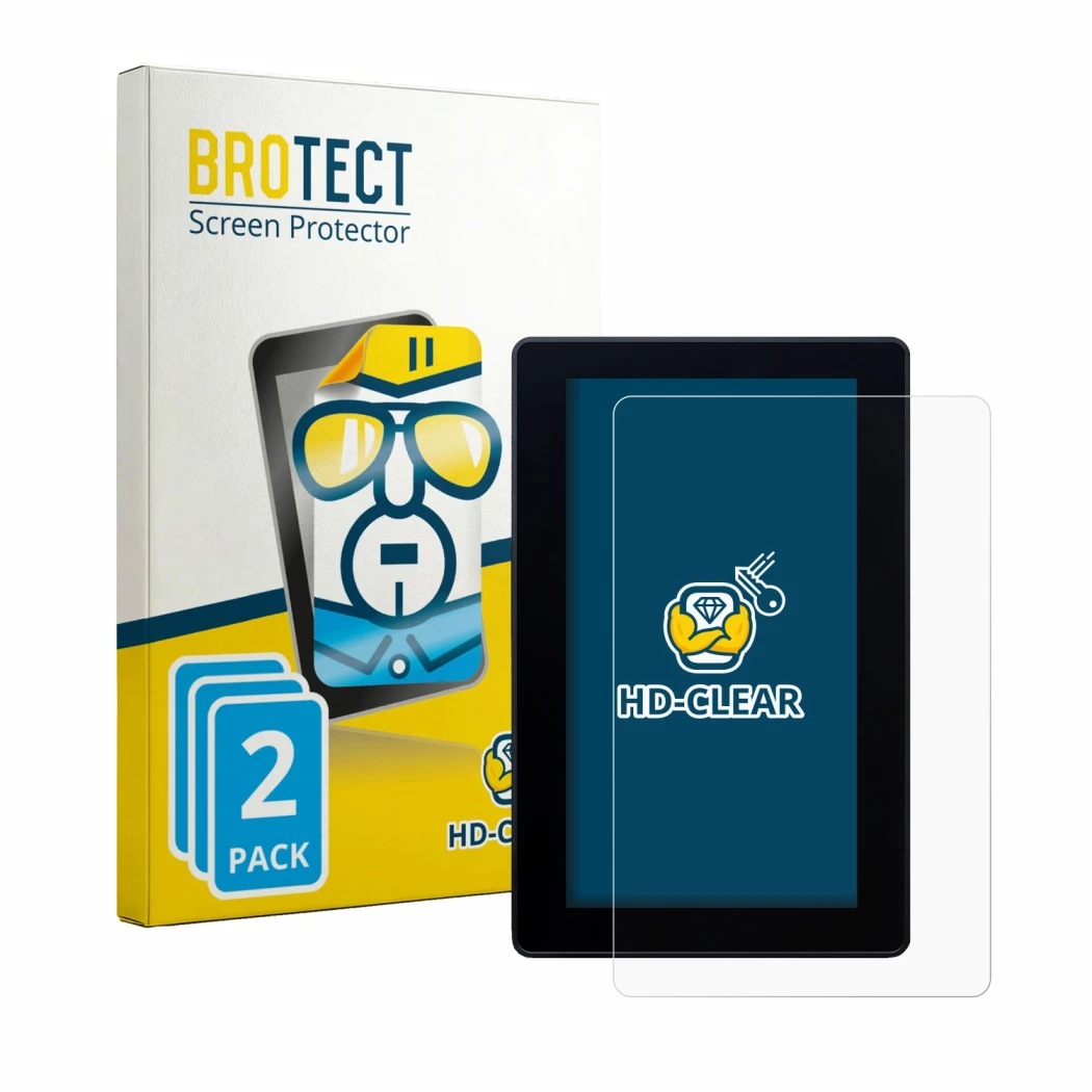 Front side of a product packaging with the brand logo BROTECT. Next to it is the device CFMOTO 1000 MT-X 2026 shown with the c