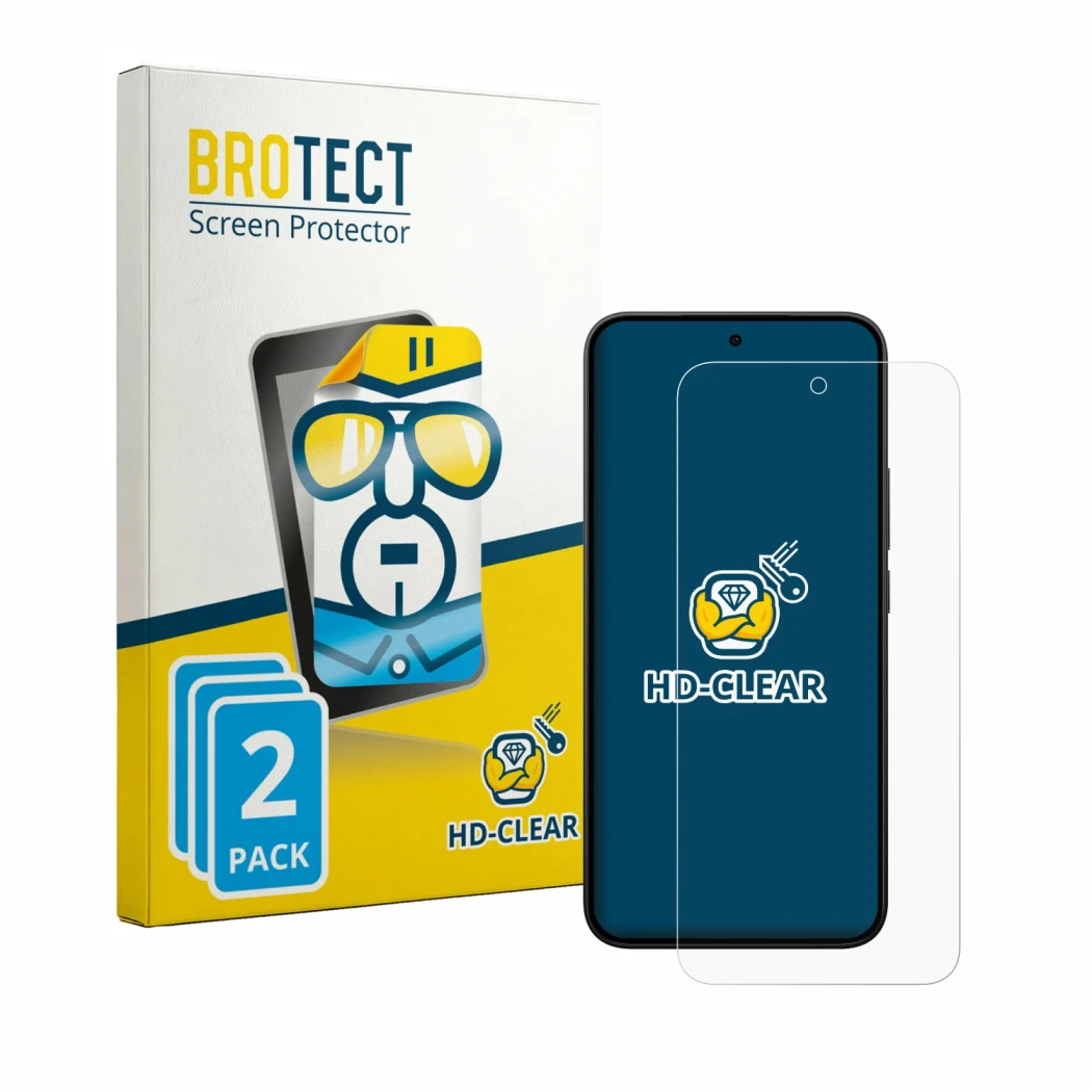 Front side of a product packaging with the brand logo BROTECT. Next to it is the device Xiaomi Redmi Note 17 Pro 5G shown with