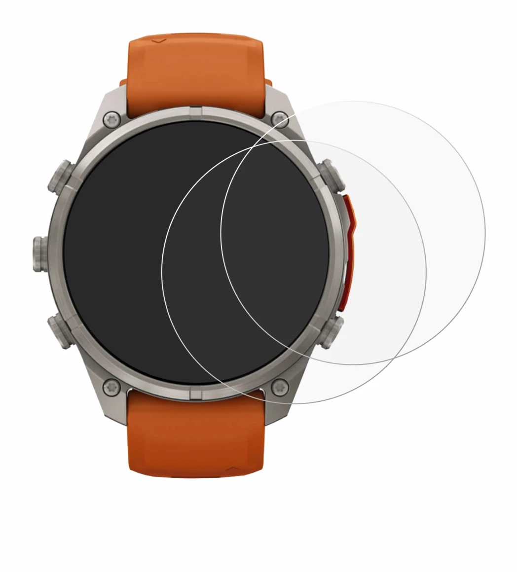 Image of the device Garmin Fenix 9 Pro (47 mm) with a wide variety of screen protectors.