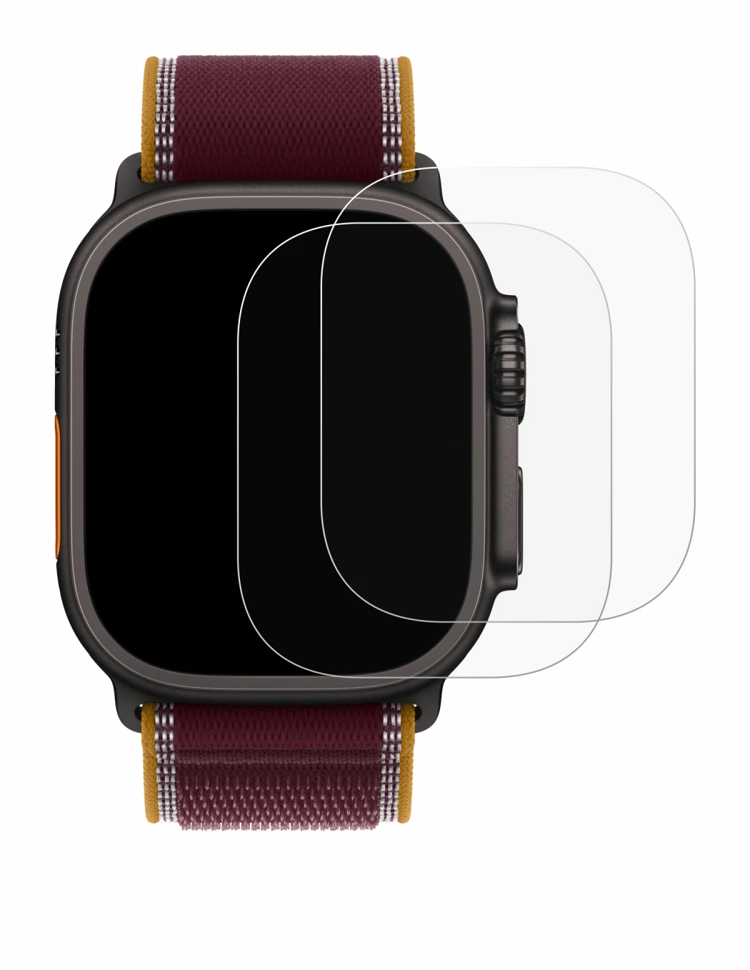 Image of the device Apple Watch Ultra 4 (49 mm) with a wide variety of screen protectors.