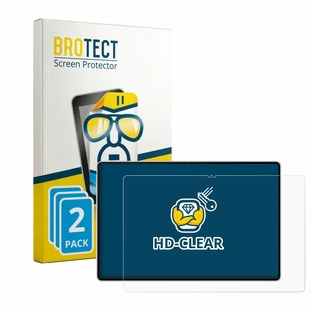 Front side of a product packaging with the brand logo BROTECT. Next to it is the device Huawei MatePad Pro 12 2026 shown with