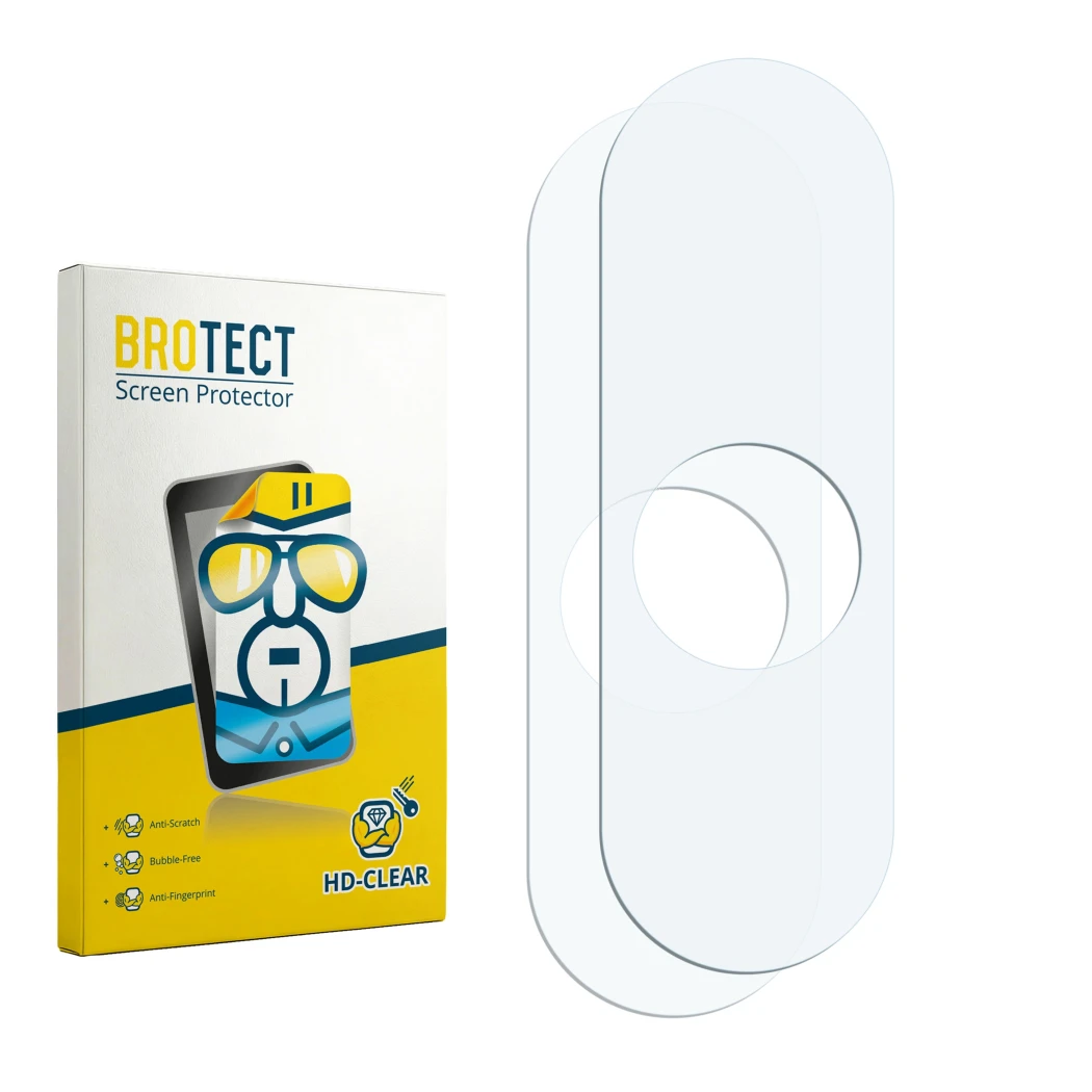 Front side of a product packaging with the brand logo BROTECT. Next to it is the corresponding screen protector.