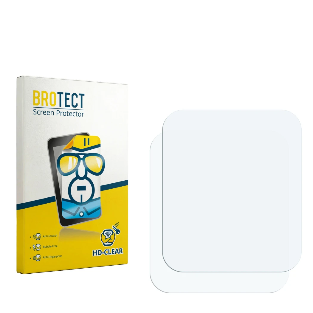 Front side of a product packaging with the brand logo BROTECT. Next to it is the corresponding screen protector.