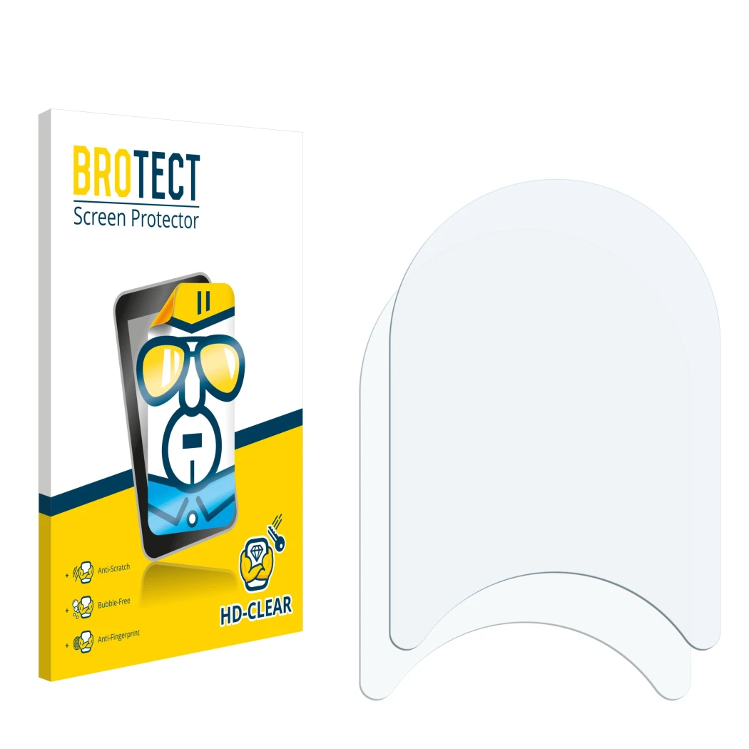 Front side of a product packaging with the brand logo BROTECT. Next to it is the corresponding screen protector.