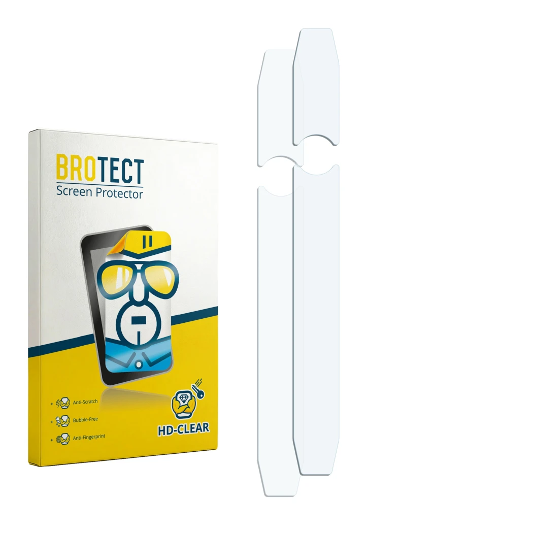 Front side of a product packaging with the brand logo BROTECT. Next to it is the corresponding screen protector.