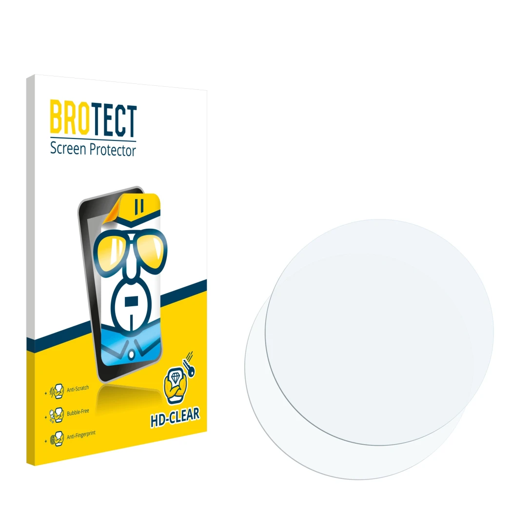 Front side of a product packaging with the brand logo BROTECT. Next to it is the corresponding screen protector.