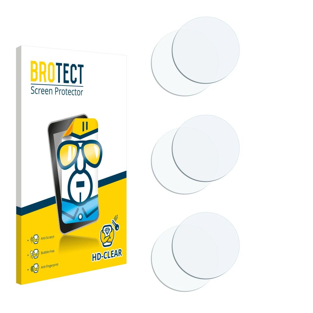 Front side of a product packaging with the brand logo BROTECT. Next to it is the corresponding screen protector.