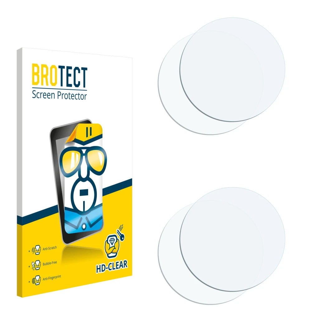 Front side of a product packaging with the brand logo BROTECT. Next to it is the corresponding screen protector.