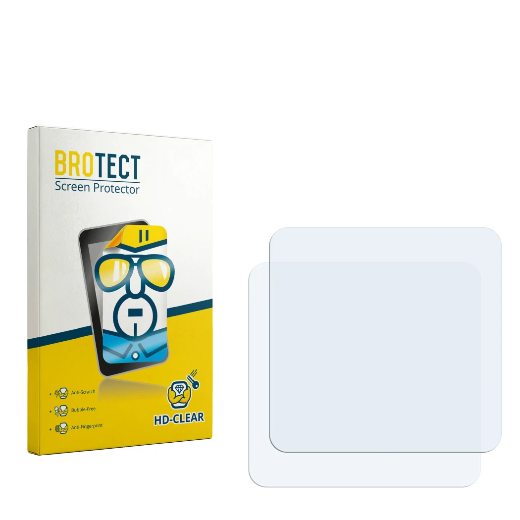 Front side of a product packaging with the brand logo BROTECT. Next to it is the corresponding screen protector.