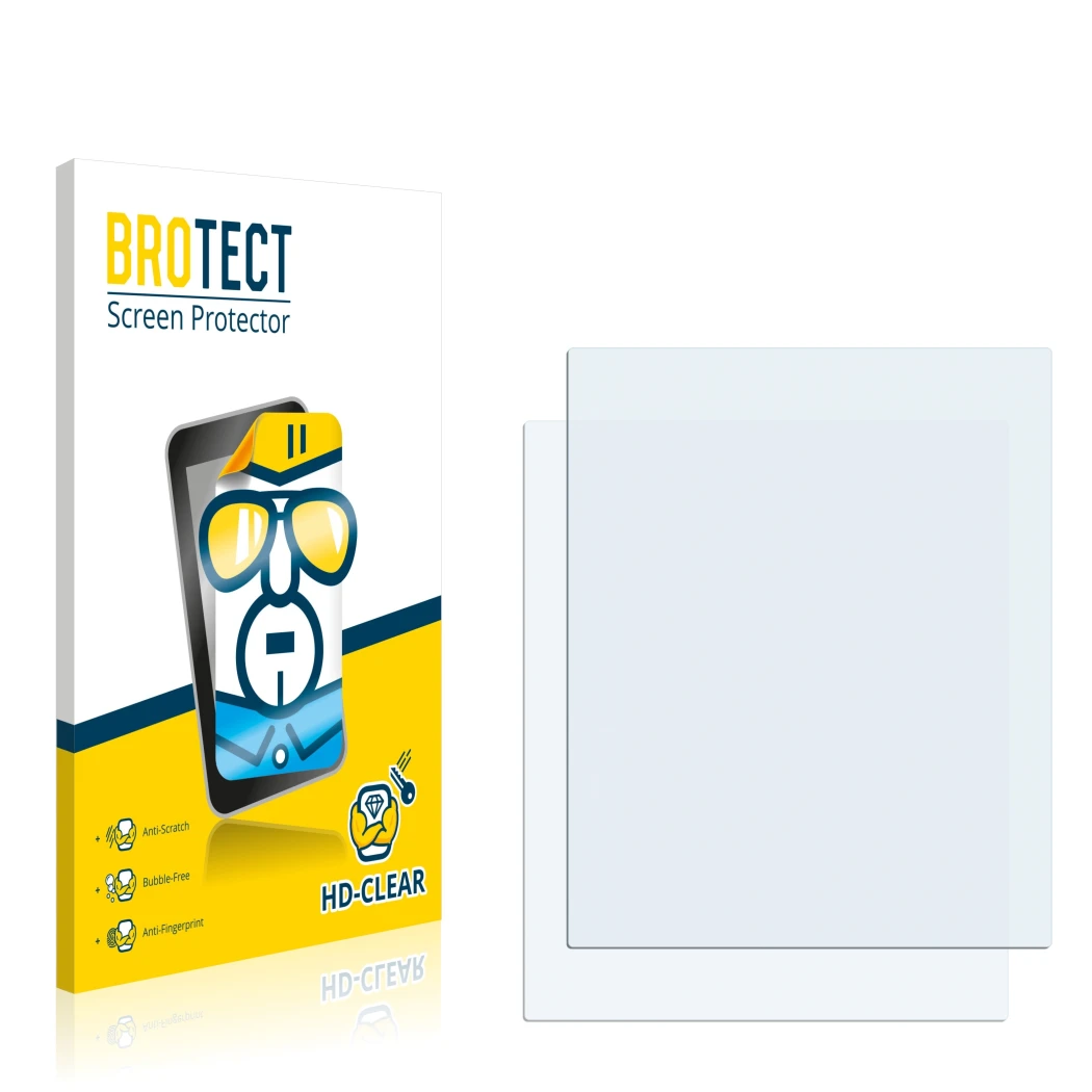 Front side of a product packaging with the brand logo BROTECT. Next to it is the corresponding screen protector.