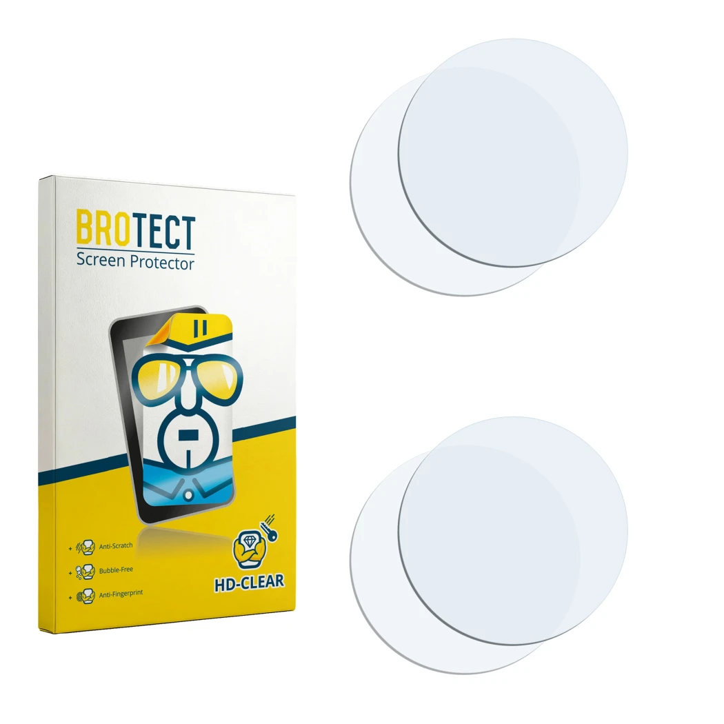Front side of a product packaging with the brand logo BROTECT. Next to it is the corresponding screen protector.