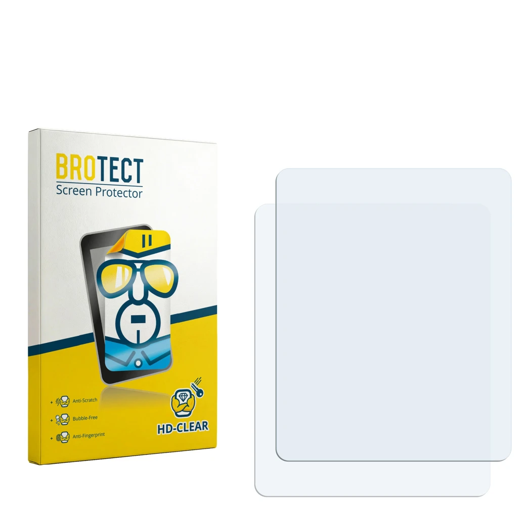 Front side of a product packaging with the brand logo BROTECT. Next to it is the corresponding screen protector.