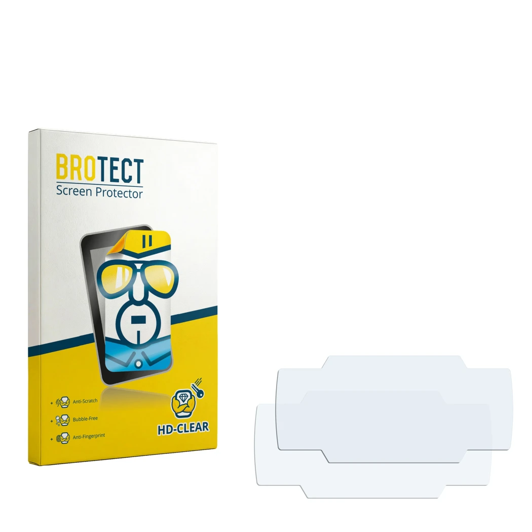 Front side of a product packaging with the brand logo BROTECT. Next to it is the corresponding screen protector.