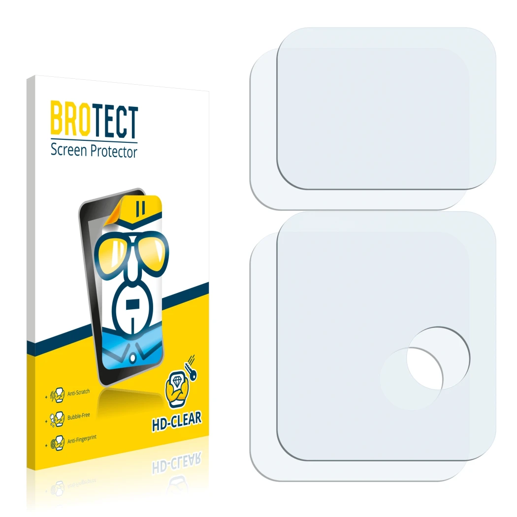 Front side of a product packaging with the brand logo BROTECT. Next to it is the corresponding screen protector.