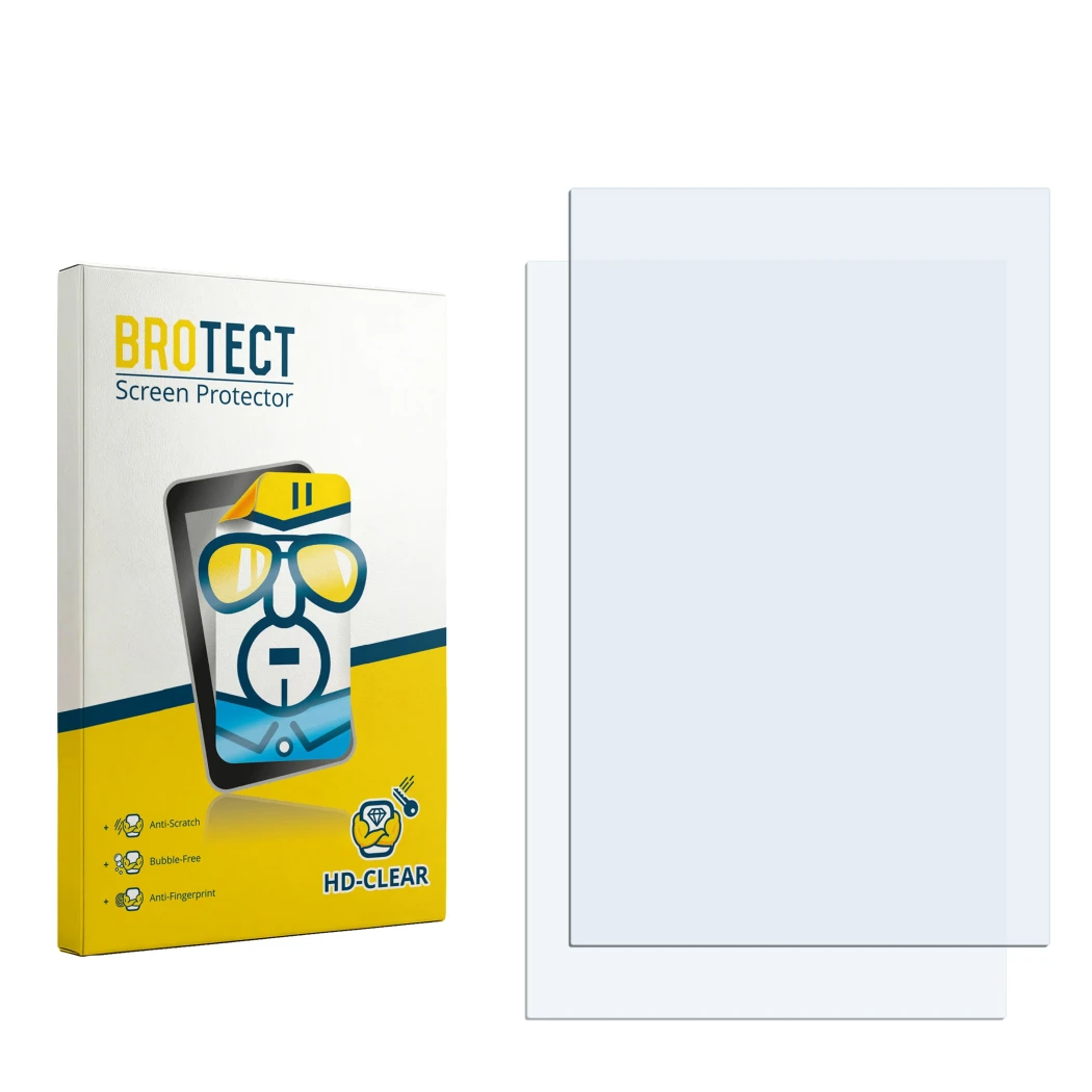 Front side of a product packaging with the brand logo BROTECT. Next to it is the corresponding screen protector.