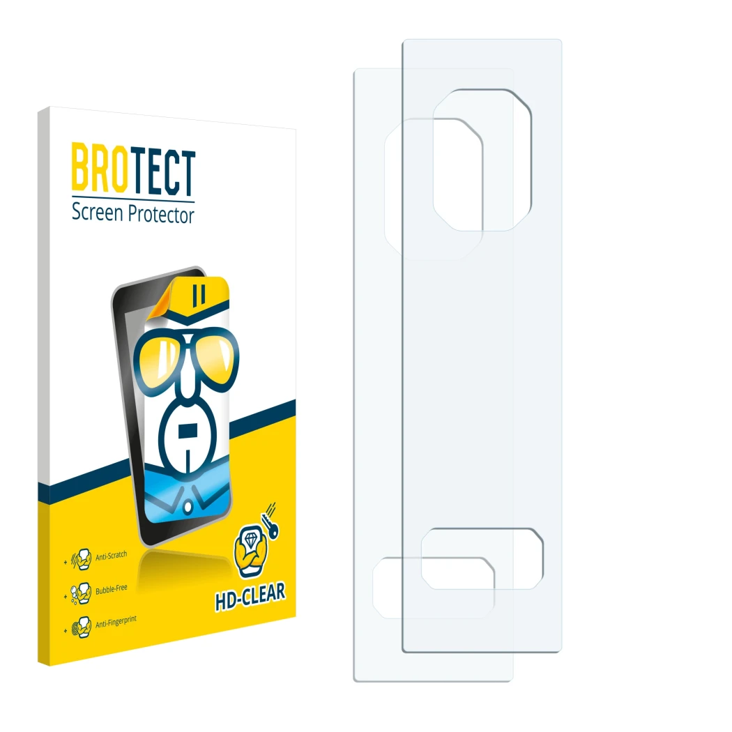 Front side of a product packaging with the brand logo BROTECT. Next to it is the corresponding screen protector.