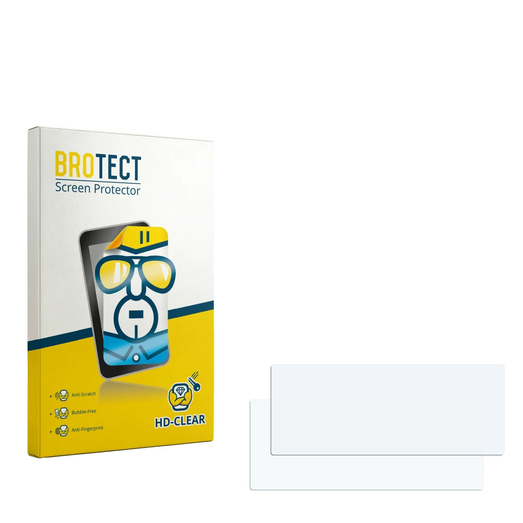 Front side of a product packaging with the brand logo BROTECT. Next to it is the corresponding screen protector.