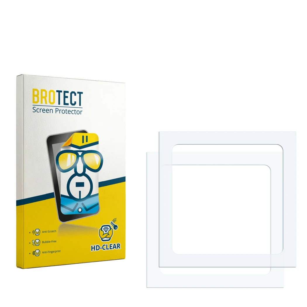 Front side of a product packaging with the brand logo BROTECT. Next to it is the corresponding screen protector.