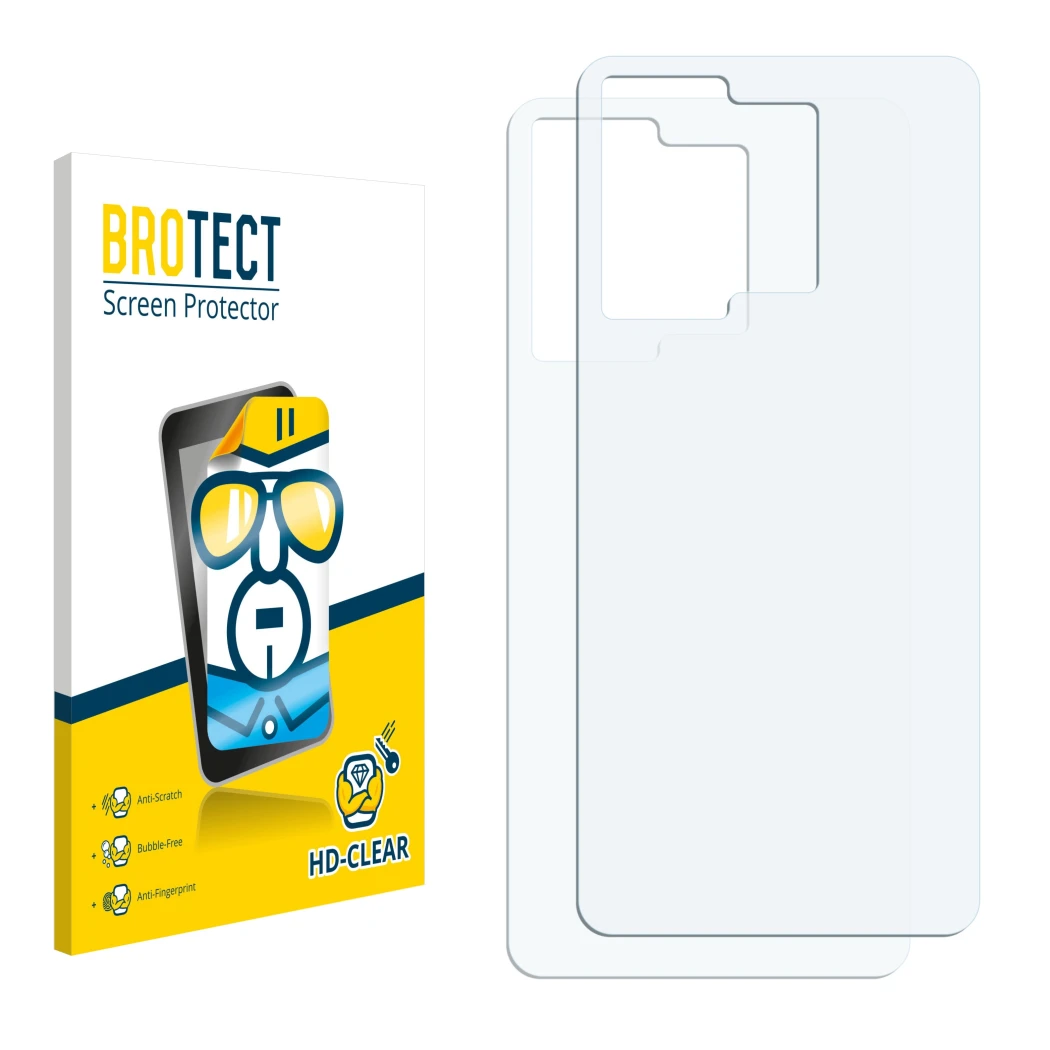 Front side of a product packaging with the brand logo BROTECT. Next to it is the corresponding screen protector.