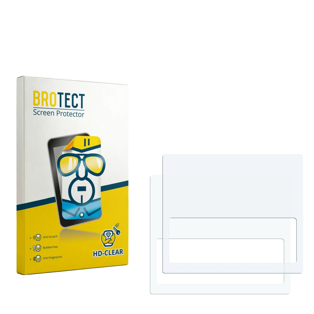 Front side of a product packaging with the brand logo BROTECT. Next to it is the corresponding screen protector.