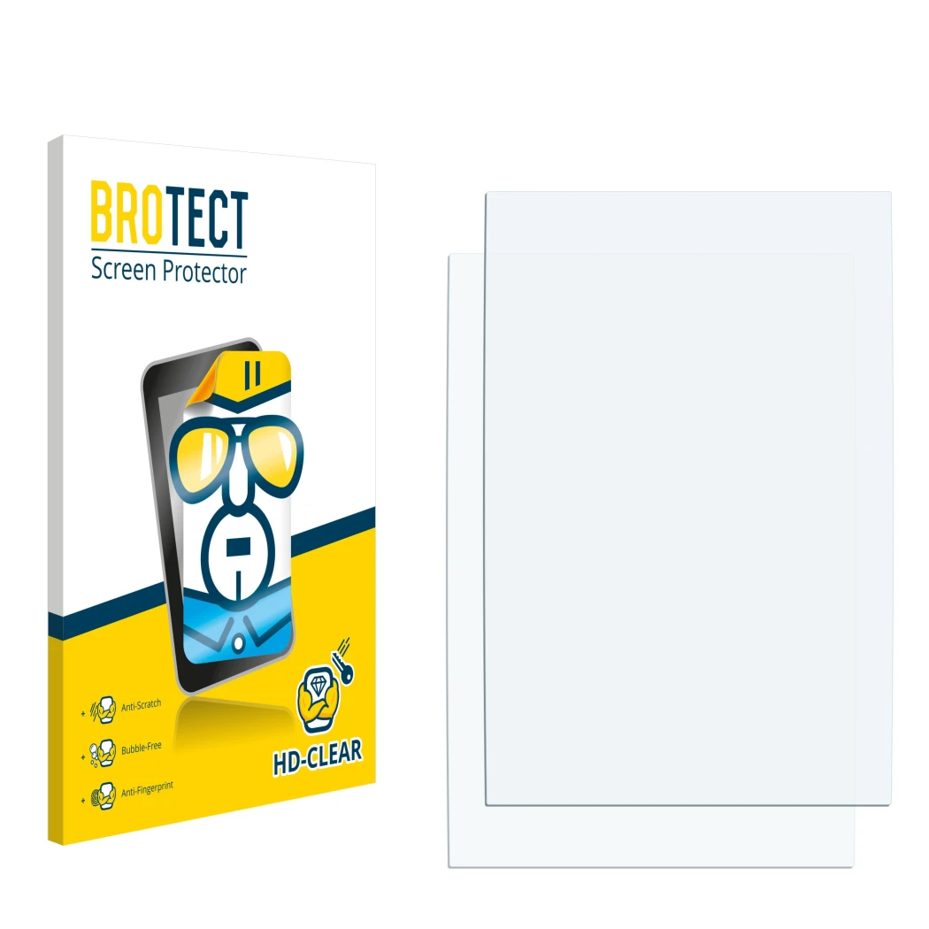 Front side of a product packaging with the brand logo BROTECT. Next to it is the corresponding screen protector.