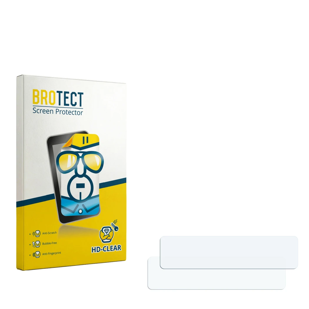 Front side of a product packaging with the brand logo BROTECT. Next to it is the corresponding screen protector.