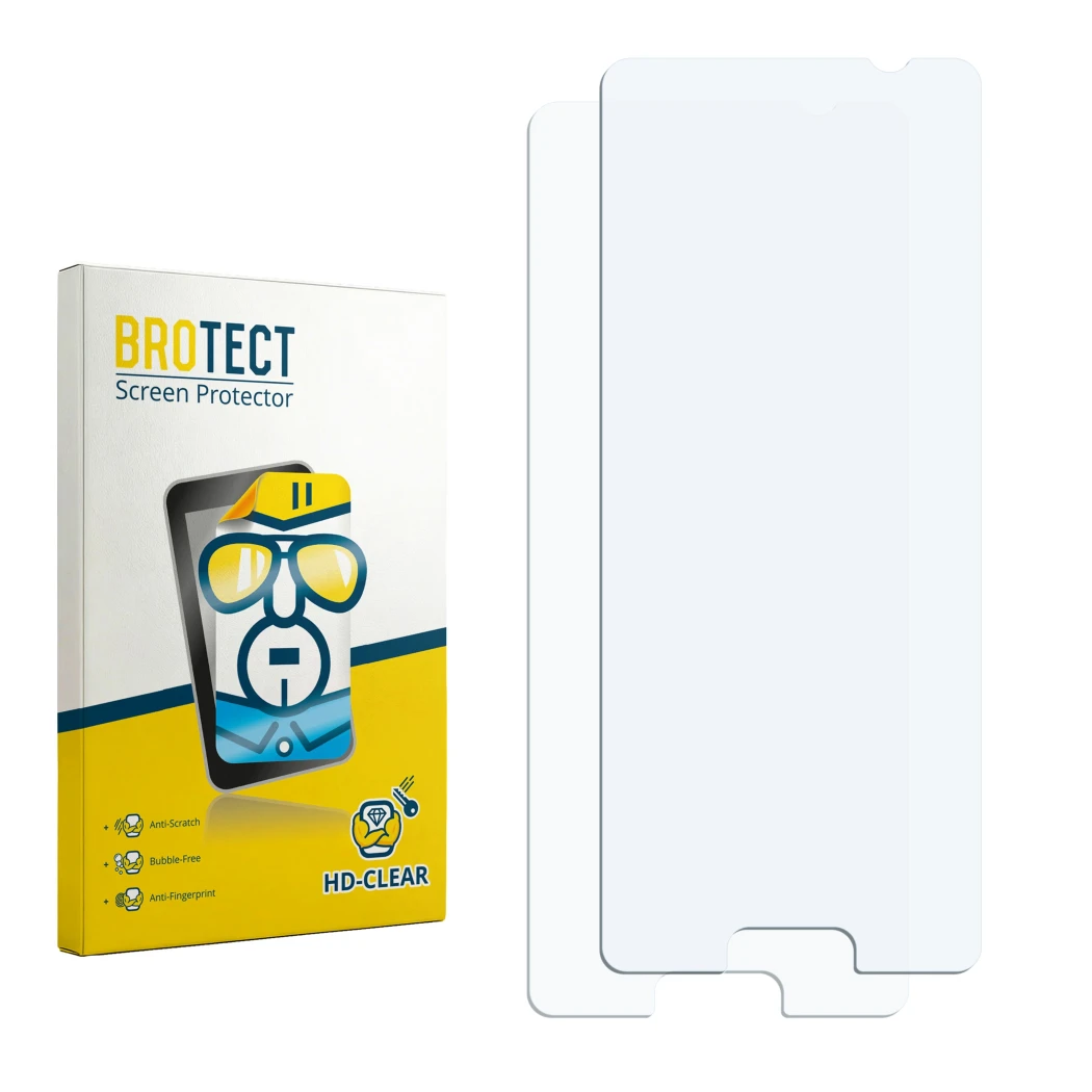 Front side of a product packaging with the brand logo BROTECT. Next to it is the corresponding screen protector.