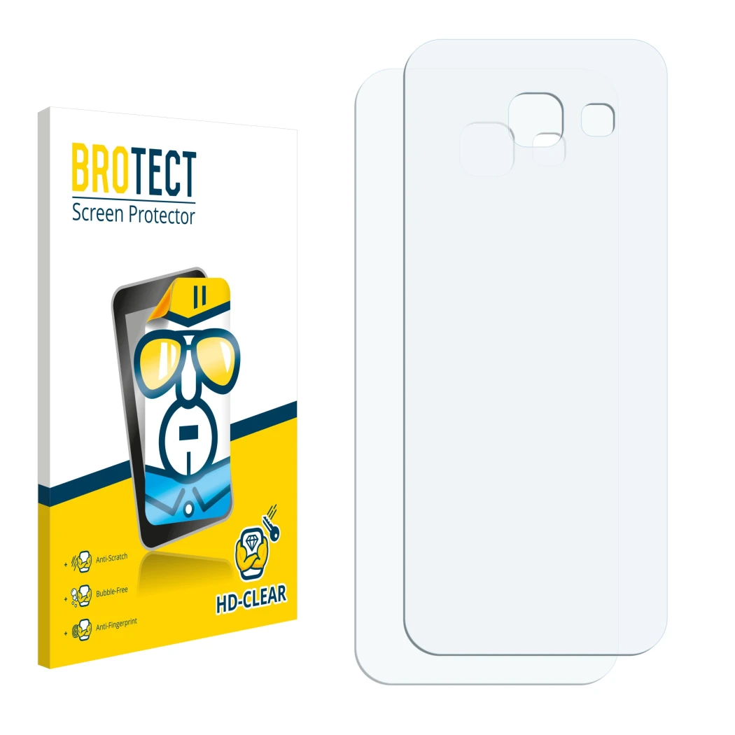 Front side of a product packaging with the brand logo BROTECT. Next to it is the corresponding screen protector.