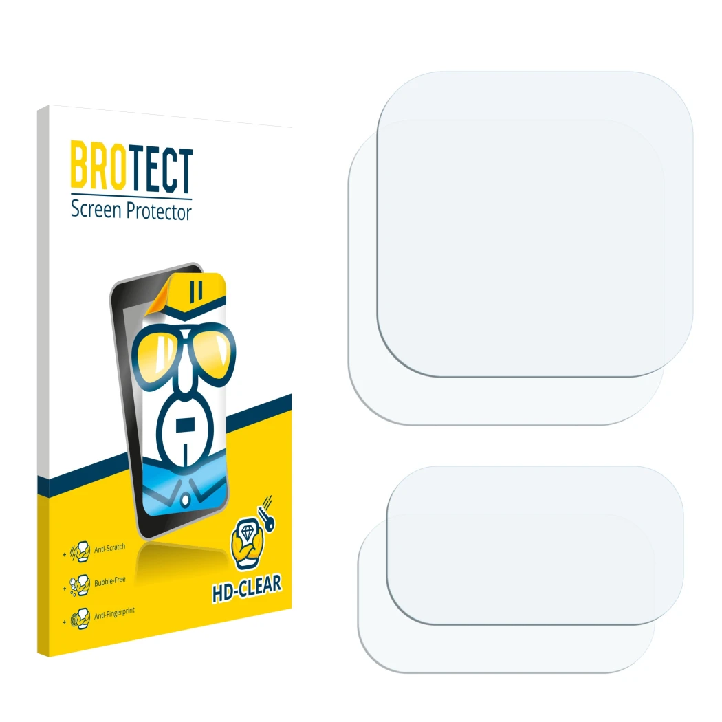 Front side of a product packaging with the brand logo BROTECT. Next to it is the corresponding screen protector.