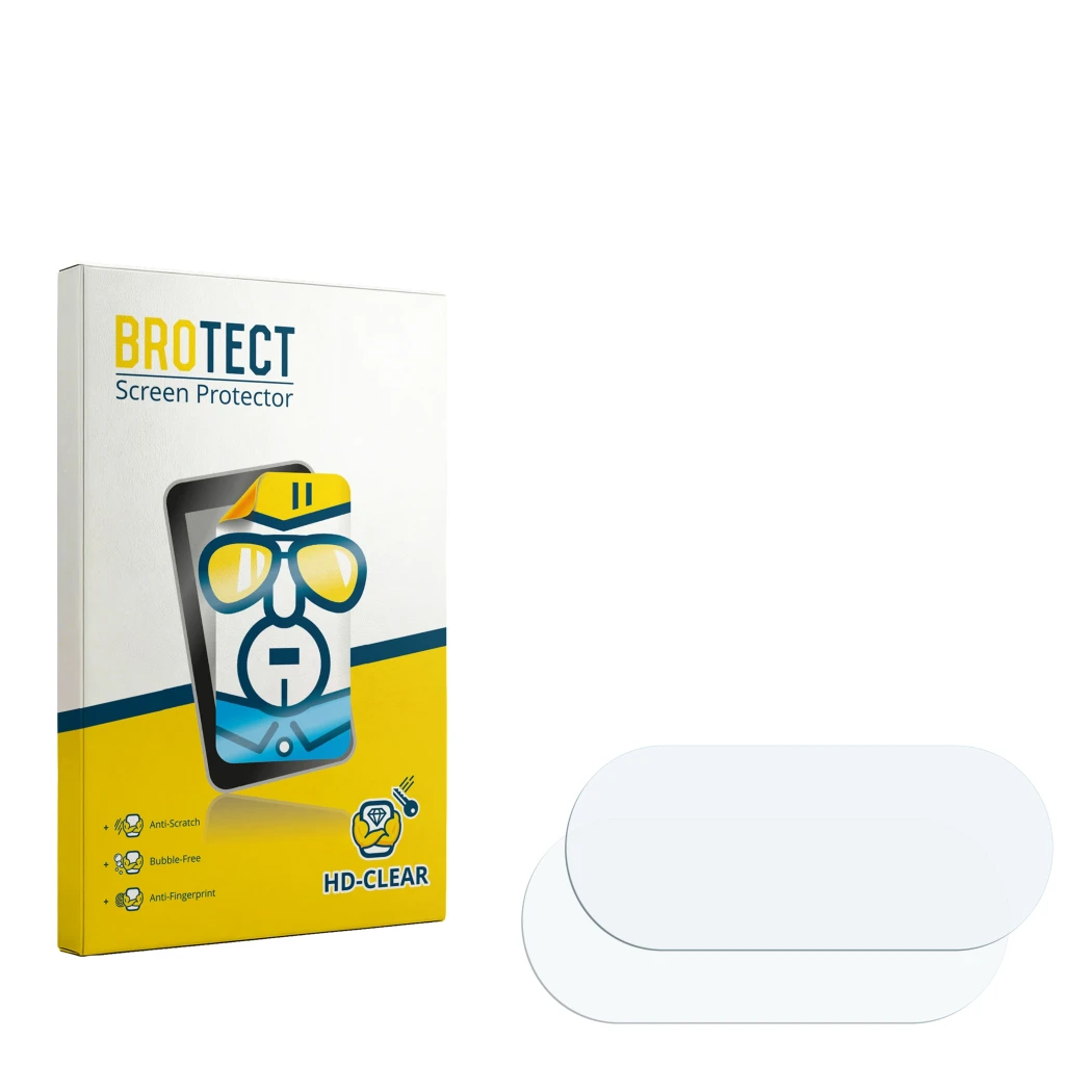 Front side of a product packaging with the brand logo BROTECT. Next to it is the corresponding screen protector.
