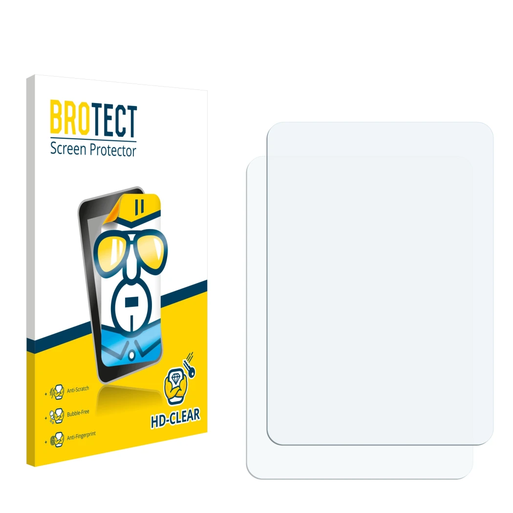 Front side of a product packaging with the brand logo BROTECT. Next to it is the corresponding screen protector.