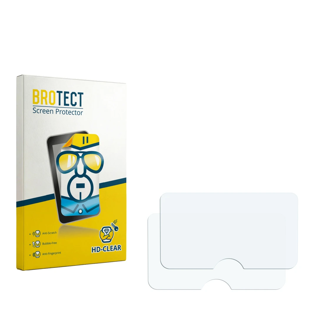 Front side of a product packaging with the brand logo BROTECT. Next to it is the corresponding screen protector.