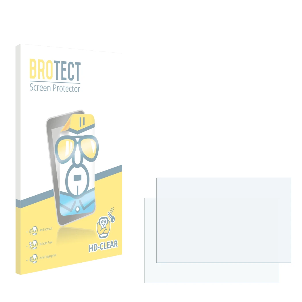 Front side of a product packaging with the brand logo BROTECT. Next to it is the corresponding screen protector.