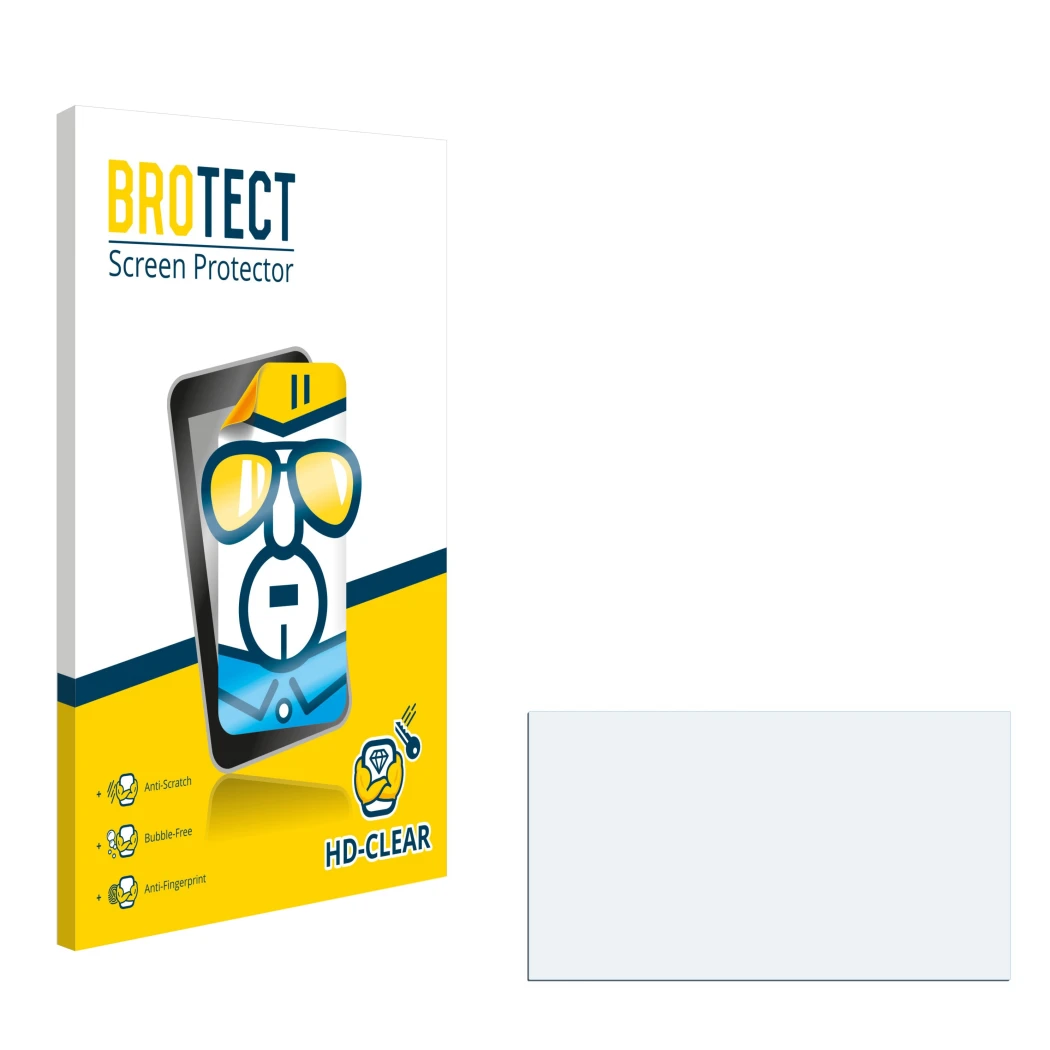 Front side of a product packaging with the brand logo BROTECT. Next to it is the corresponding screen protector.