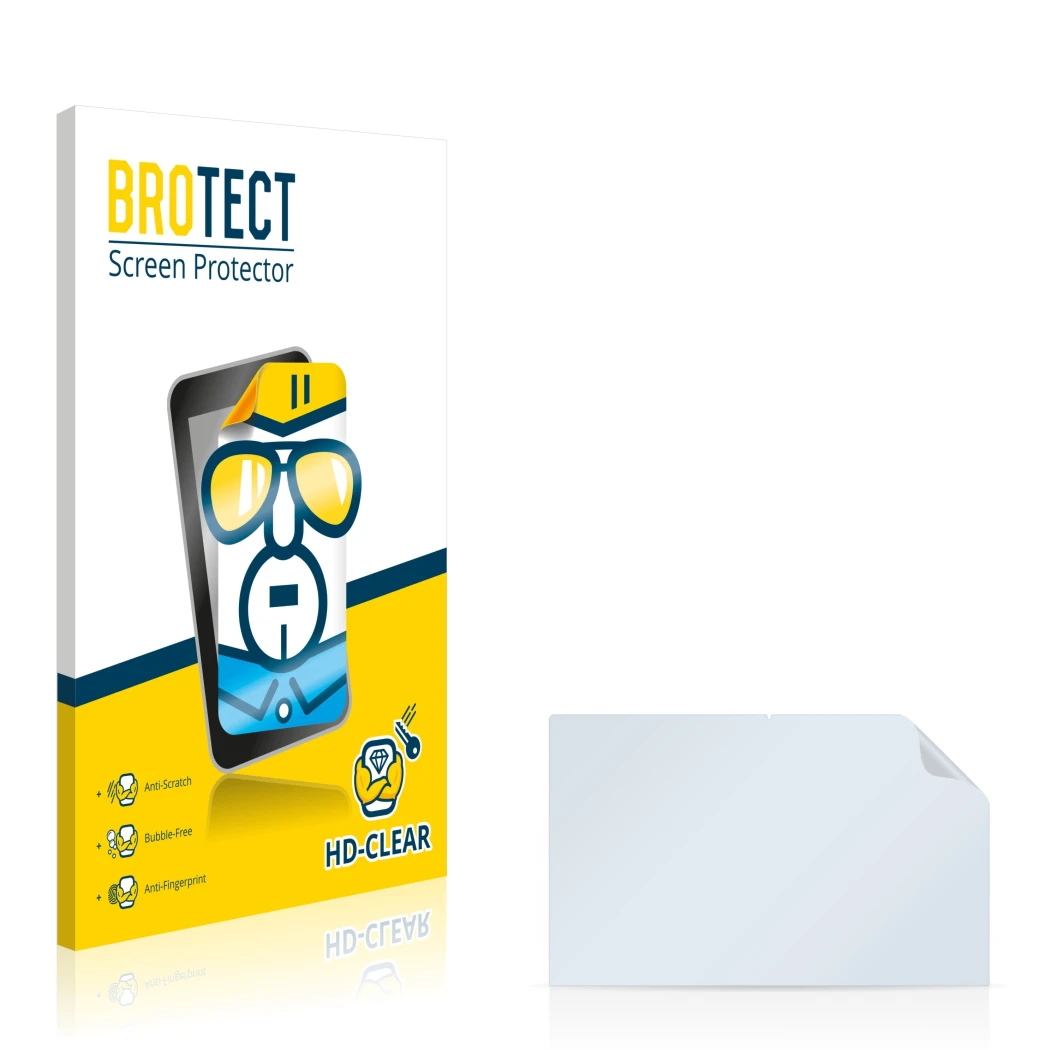 Front side of a product packaging with the brand logo BROTECT. Next to it is the corresponding screen protector.