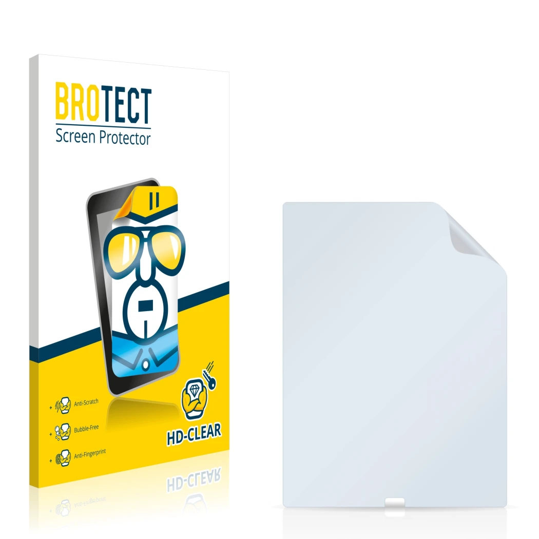 Front side of a product packaging with the brand logo BROTECT. Next to it is the corresponding screen protector.