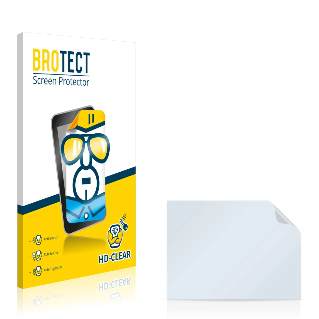 Front side of a product packaging with the brand logo BROTECT. Next to it is the corresponding screen protector.