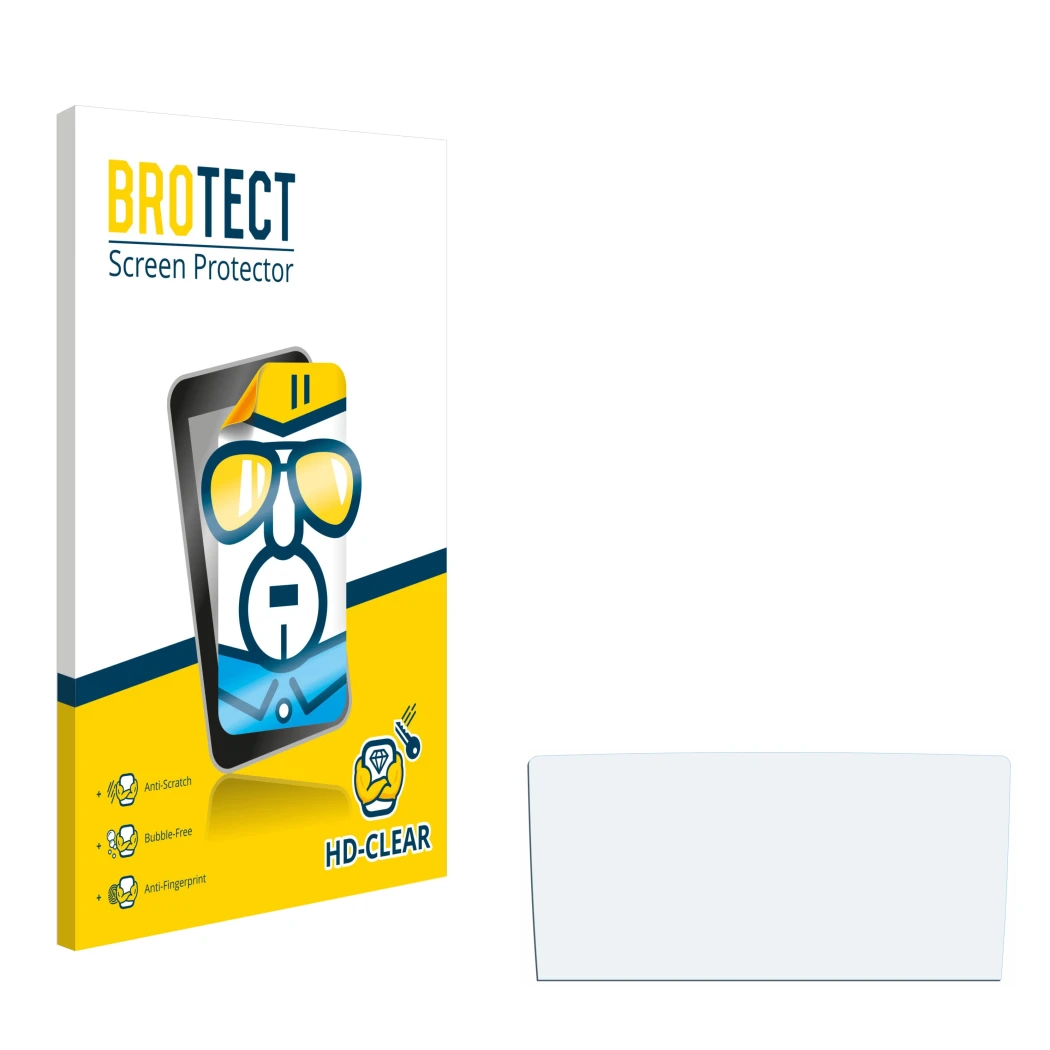 Front side of a product packaging with the brand logo BROTECT. Next to it is the corresponding screen protector.