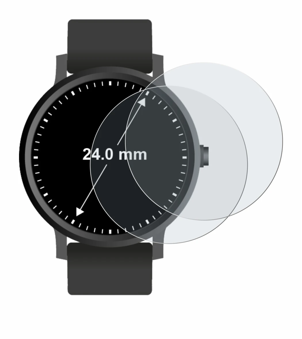 Image of the device Watches (Circular, ø: 24 mm) with a wide variety of screen protectors.