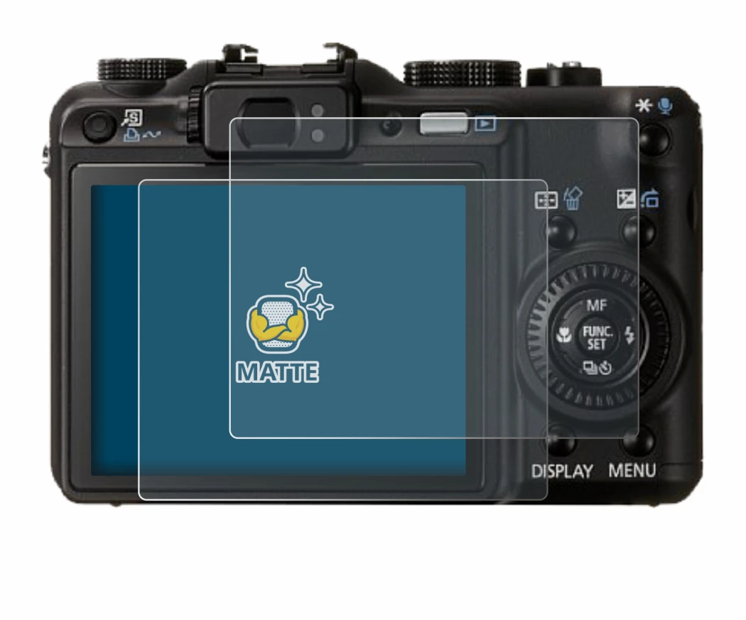 Image of the device Canon PowerShot G9 with a wide variety of screen protectors.