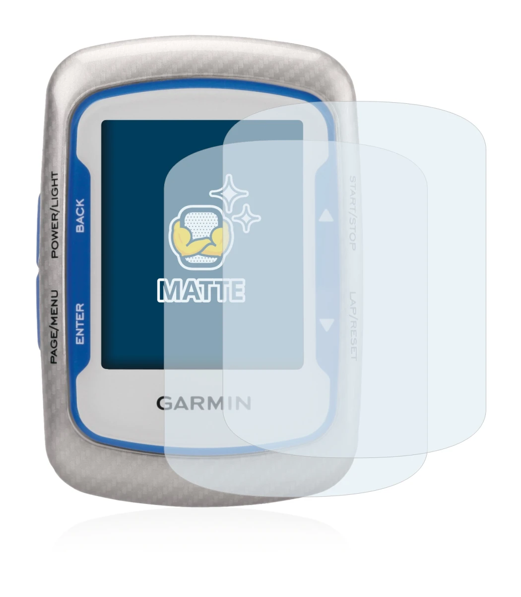 Image of the device Garmin Edge 500 with a wide variety of screen protectors.