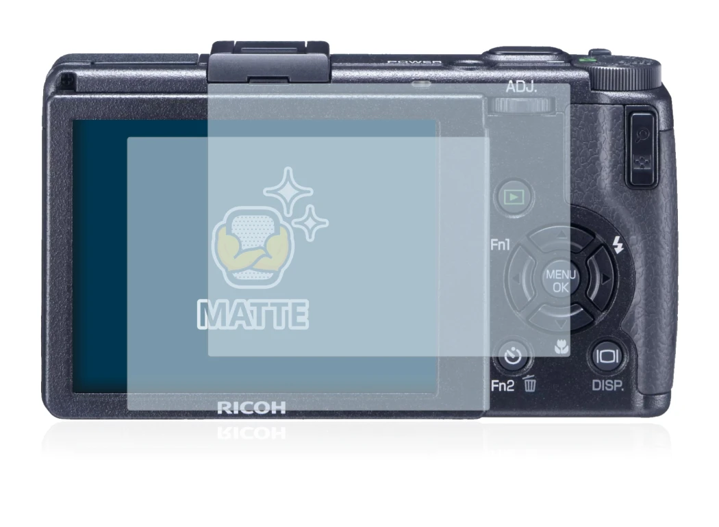 Image of the device Ricoh GR Digital III (2009-2011) with a wide variety of screen protectors.